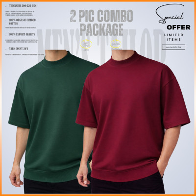 𝐌𝐨𝐜𝐤 𝐍𝐞𝐜𝐤 𝐃𝐫𝐨𝐩 𝐒𝐡𝐨𝐮𝐥𝐝𝐞𝐫 _ 2 pic Combo Offer 200+ GSM_ 𝑻𝒆𝒓𝒓𝒚 𝑪𝒐𝒕𝒕𝒐𝒏 𝒇𝒂𝒃𝒓𝒊𝒄 - Green - Maroon